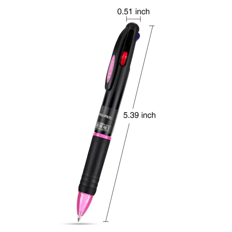 JOVITEC 12 Pcs Multicolor Ballpoint Pens 0.7 mm 4 in 1 Retractable Ballpoint Pens 4 Colors Gel Ink Ball Point Pen School Supplies Back to School Gift for Students Teacher Coworker Nurse Office - Image 3